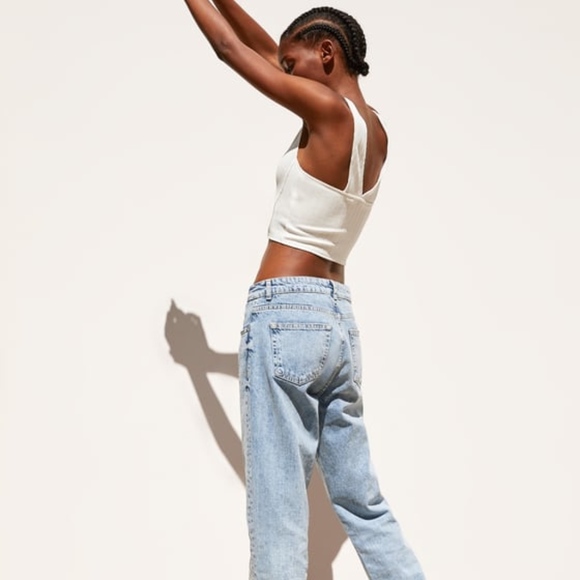 Zara TEXTURED WEAVE CROPPED TOP White L - Picture 3 of 6